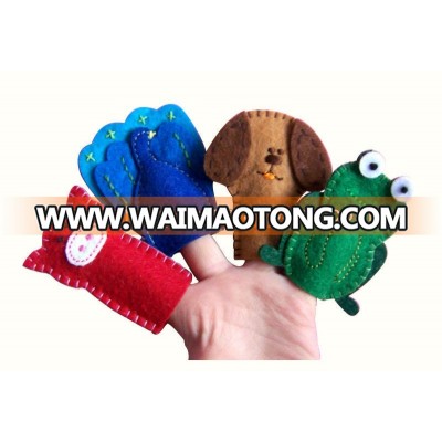 Aliexpress Hot Sale High Quality Animal Shaped Finger Puppets for Kids Handmade Promotional Felt Hand Puppet Made in China