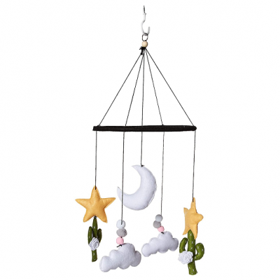 Amazon new handmade hanging toys cloud simple decoration felt boho cactus nursery baby crib mobile