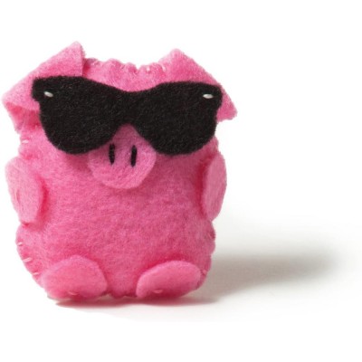 easter black sunglasses decorative stuffed animal cute pink piggy handmade DIY crafts peppa pig felt fabric sewing kits crafts