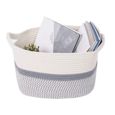 Large modern gift multipurpose dirty clothes bathroom children closet nursery shelf toy woven cotton rope storage basket