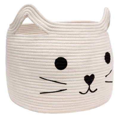 baby shower gift natural christmas desktop shelf closet toys animal cat cotton rope woven storage basket