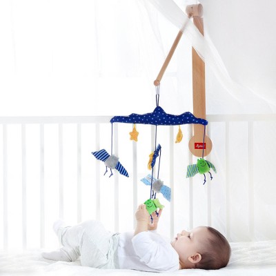 wood crafts baby products high quality custom adjustable baby crib mobile bed bell holder wooden bracket mobile arm