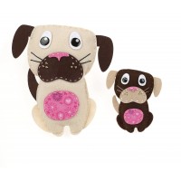 cute stuffed anime dog shape Christmas kids easy sewing crafts lively black googly eyes decoration felt fabric DIY crafts