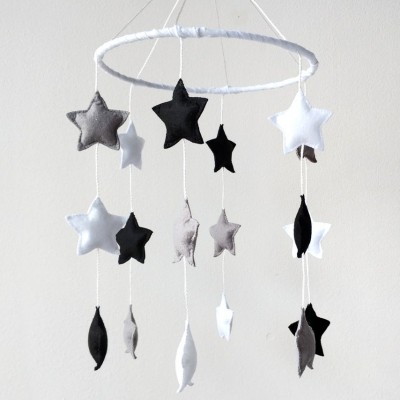 hanging baby decorations montessori boho nordic nursery room decor mobility toy stars felt baby mobiles