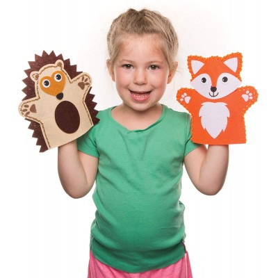 promotion children toys story DIY finger hand puppet with die cut felt shapes and googly wiggle eyes