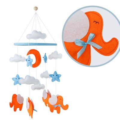 Nursery decor ceiling hanging decorations baby shower gifts elephant nordic felt baby crib mobiles