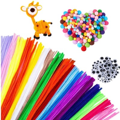 diy art supplies children handicraft christmas googly eyes pompoms plastic pipe cleaners kids craft set