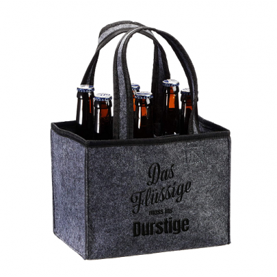 germany amazon reusable foldable travel men handbag 6 pack fabric felt drink carrier water beer bottle bag