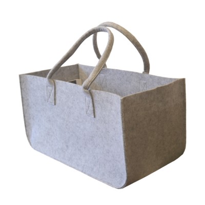 design reusable eco custom wholesale shopping bags personalized firewood wood felt basket for toys garden picnic beach