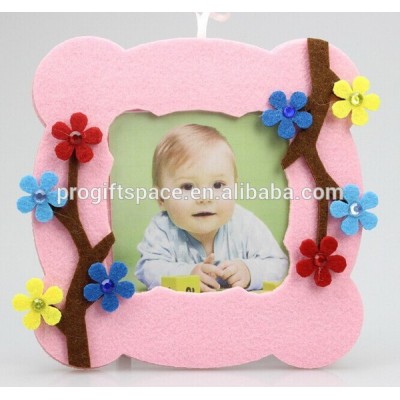 hot best selling new products custom beautiful flowers decor craft felt fabric love 3d digital picture photo frame family tree