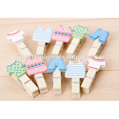 hot sale 2018 new products high quality graphic design eco friendly home party decor handmade craft mini clothespins wood clamp