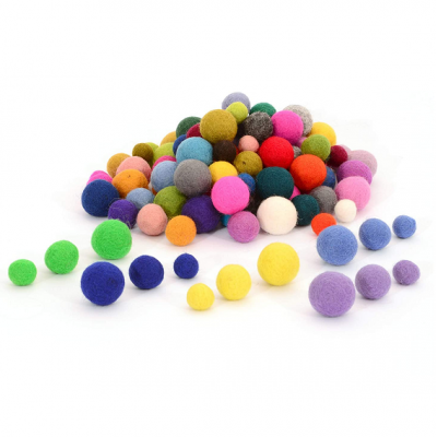 handmade 15 20 30MM felted 100% pure New Zealand diy craft Christmas decoration beads wool pom poms felt balls