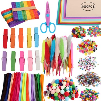 creative crafting tools diy kids pipe cleaners craft sets with googly eyes pompoms feathers buttons wooden sticks