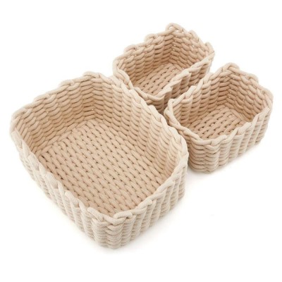 Woven laundry wall classroom kids nursery clothes spare parts toy cotton rope toy organizer storage bin